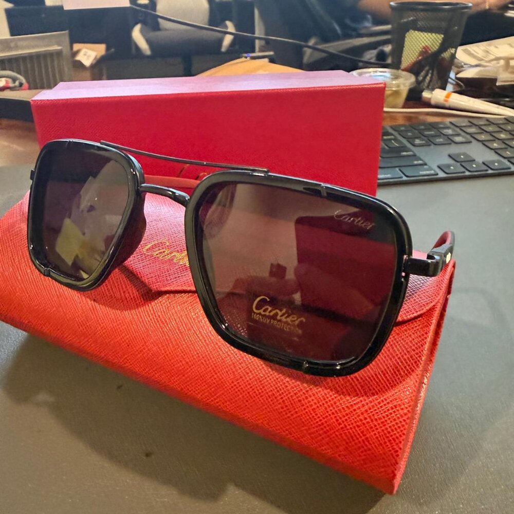 CARTIER C-Decor Black/Red Unisex Eyeglasses